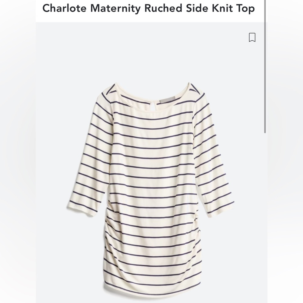 Black and White Striped Maternity Knit Top from Loveappella